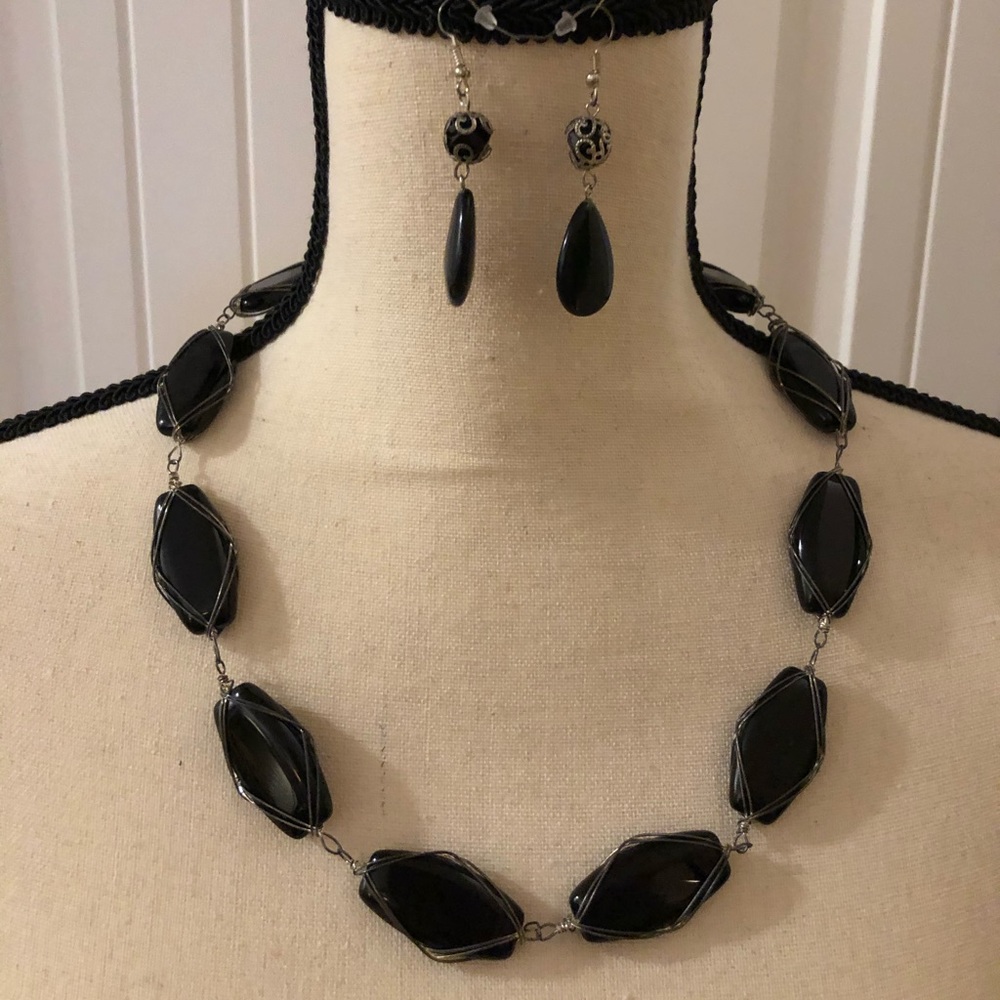Glasshouse custom made necklace and earring set